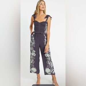 NWOT Caballero Rose Graphite Protea Paisley Jumpsuit
